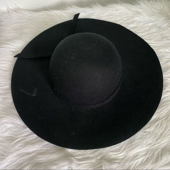100% wool black brim bow hat - Picture 2 of 7
